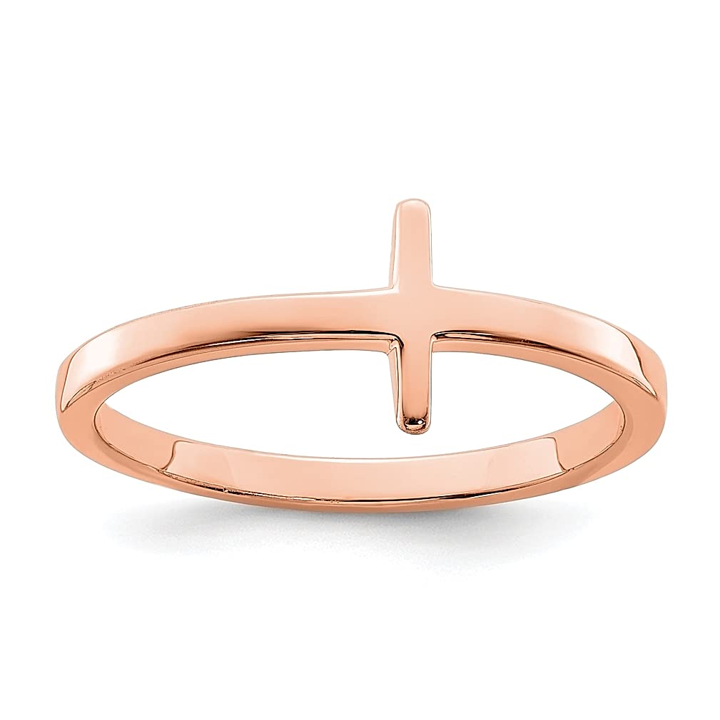 925 Silver Rose Gold Cross Ring for Women - Religious Jewelry Gift for Her - Perfect for Daily Wear & Special Occasions