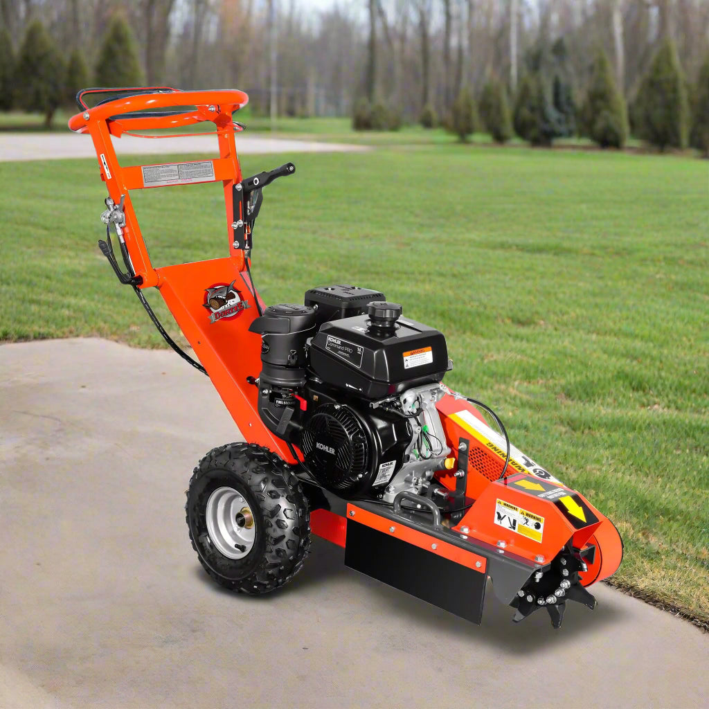 15HP Walk Behind Stump Grinder with Lincoln Engine | 3600 RPM Tungsten Blade for Tree Removal & Landscaping | Professional Grade Stump Grinding Equipment for Homeowners & Contractors
