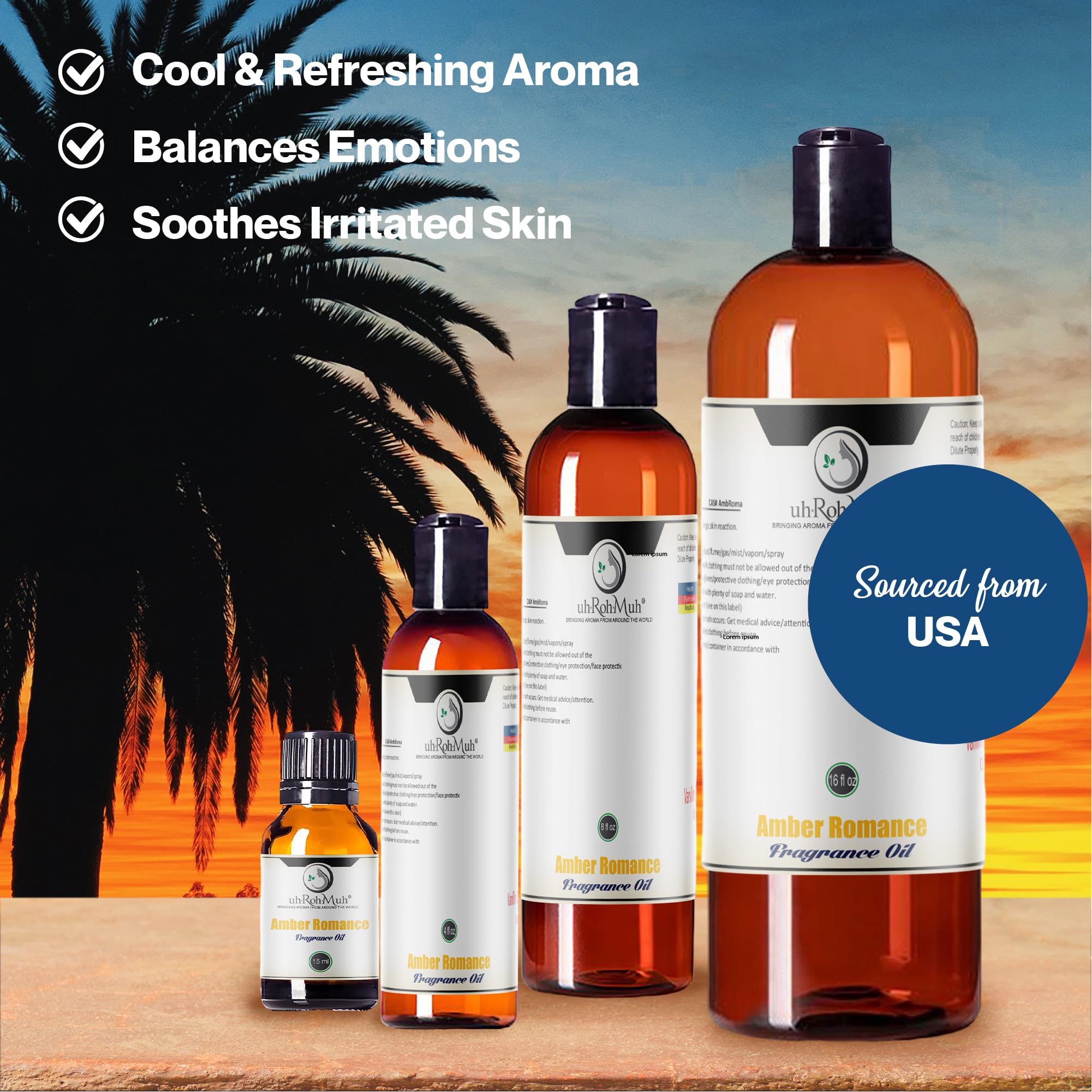Amber Romance Fragrance Oil 15ml with Euro Dropper - Premium Essential Oil for Aromatherapy, Massage & Home Scenting - Made in USA