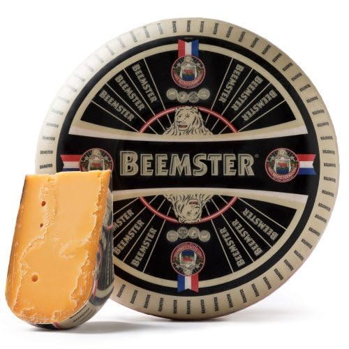 Beemster Classic 18-Month Aged Gouda Cheese - Quarter Wheel (5.5-6 LB) | Premium Dutch Cheese for Charcuterie Boards, Wine Pairing & Gourmet Cooking