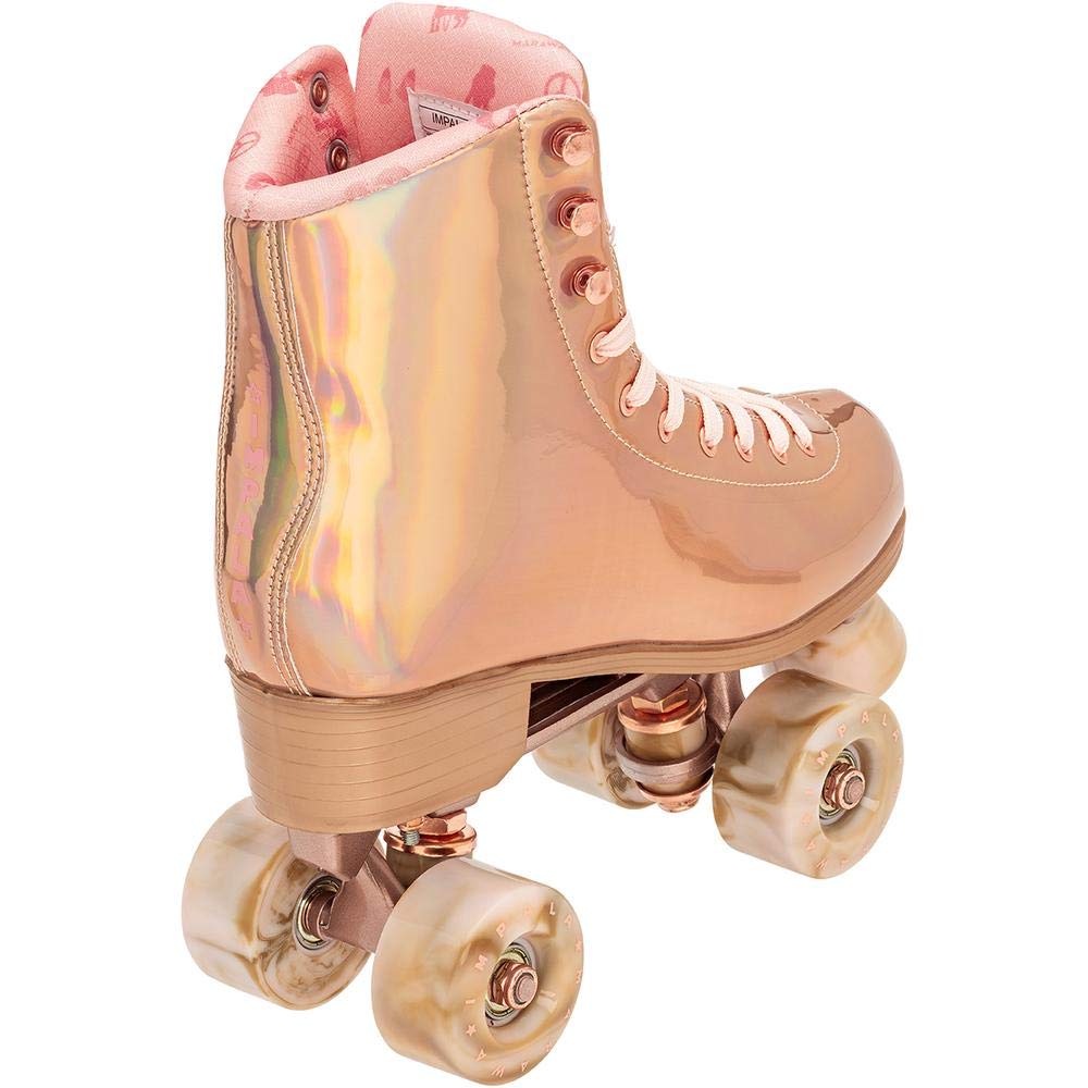 Impala Sidewalk Skates for Women - Marawa Rose Gold Roller Skates Size 11 | Outdoor & Indoor Skating, Rink, Fitness, Fun Roller Derby & Street Skating