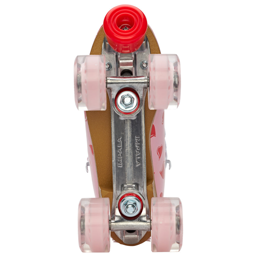 Impala Roller Skates for Women & Men - Retro Quad Skates with Falling Hearts Design - Perfect for Outdoor Skating, Roller Rinks & Casual Fashion