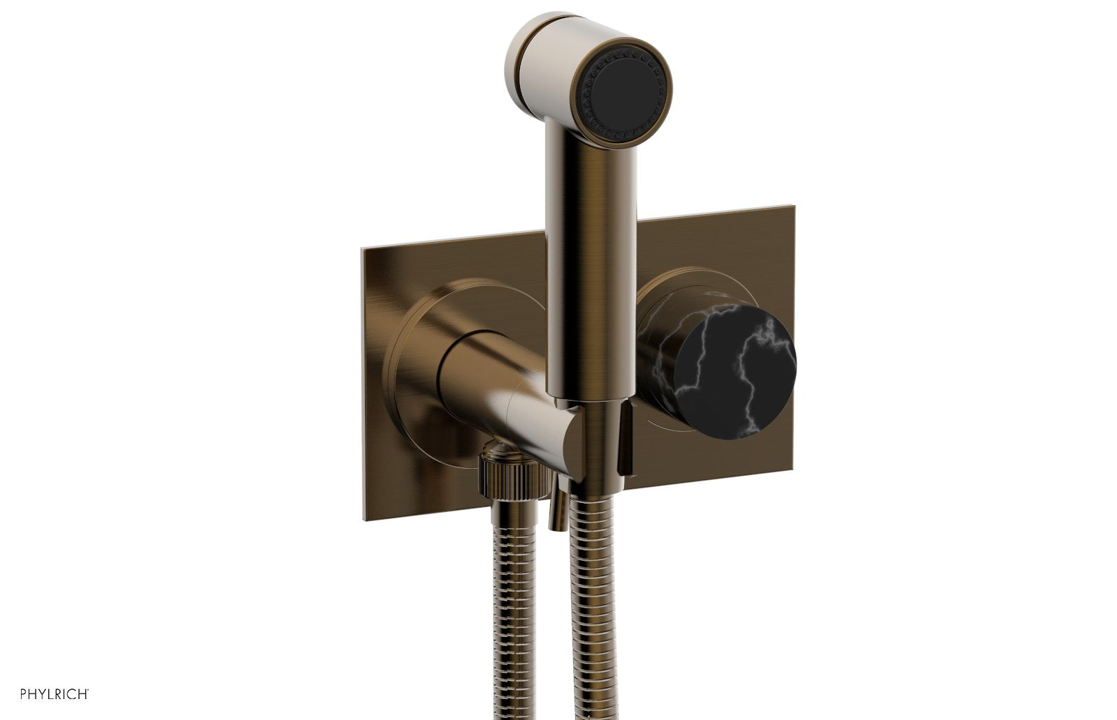Premium Wall Mounted Bidet with Marble Handle - BASIC II Model 230 67 - Perfect for Modern Bathrooms, Small Spaces & Luxurious Home Upgrades
