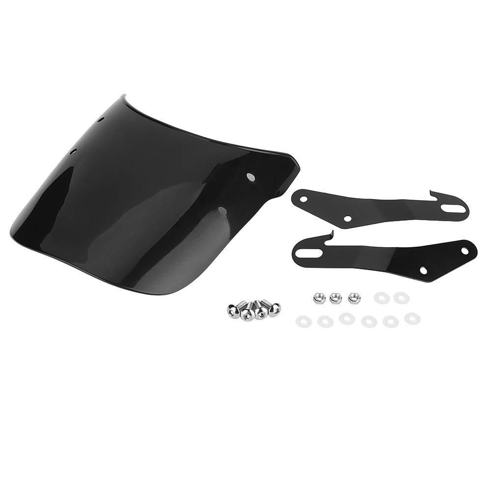 Universal Black Motorcycle Windscreen & Windshield with Mounting Kit - Wind Deflector for Cruiser Bikes - Durable Motorcycle Accessories for Highway Riding & Long-Distance Tours