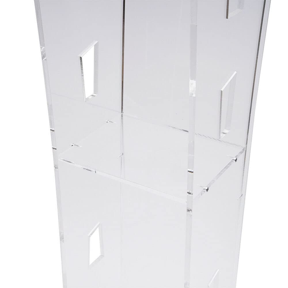 Clear Acrylic Podium Stand with LED Light - Portable Lectern for Restaurants, Weddings, Office & Classrooms - Perfect for Presentations, Speeches, and Events