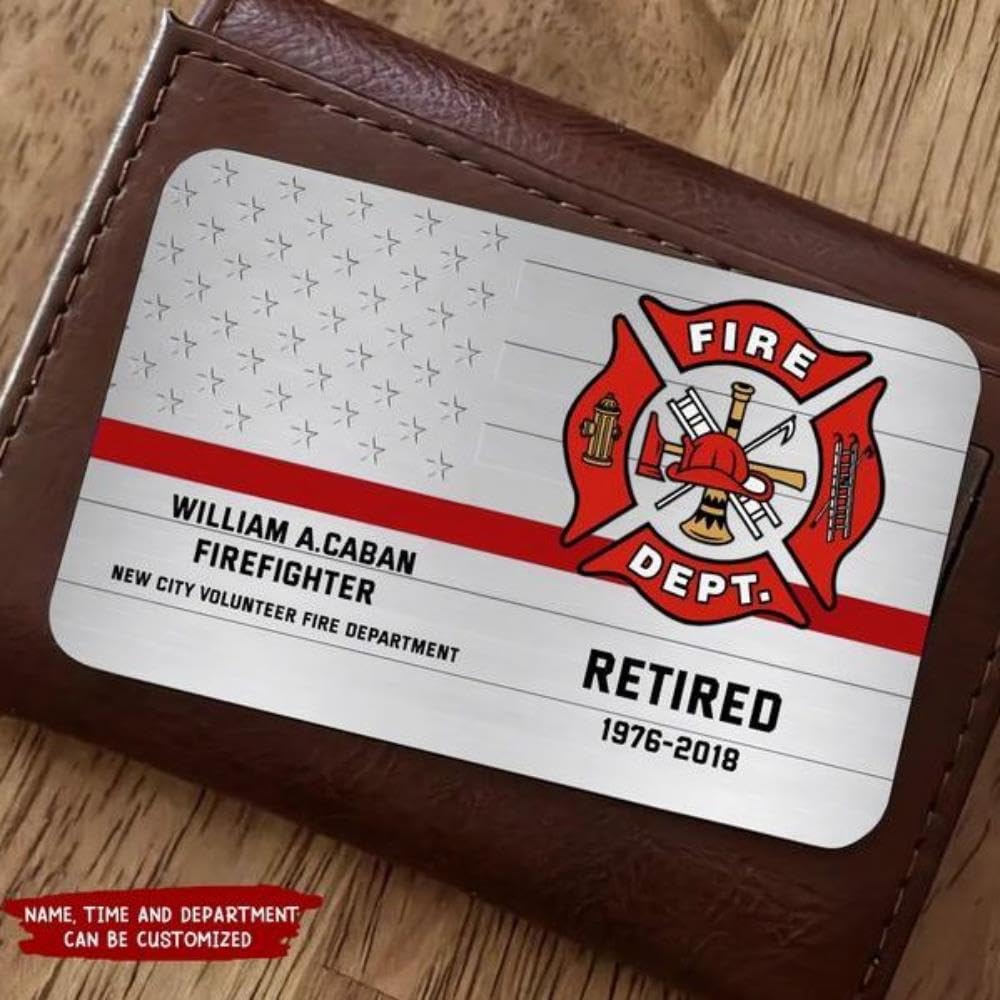 Personalized Firefighter Wallet Card - Custom Engraved Name & Department - Durable Aluminum ID Card for First Responders, Gifts & Everyday Carry