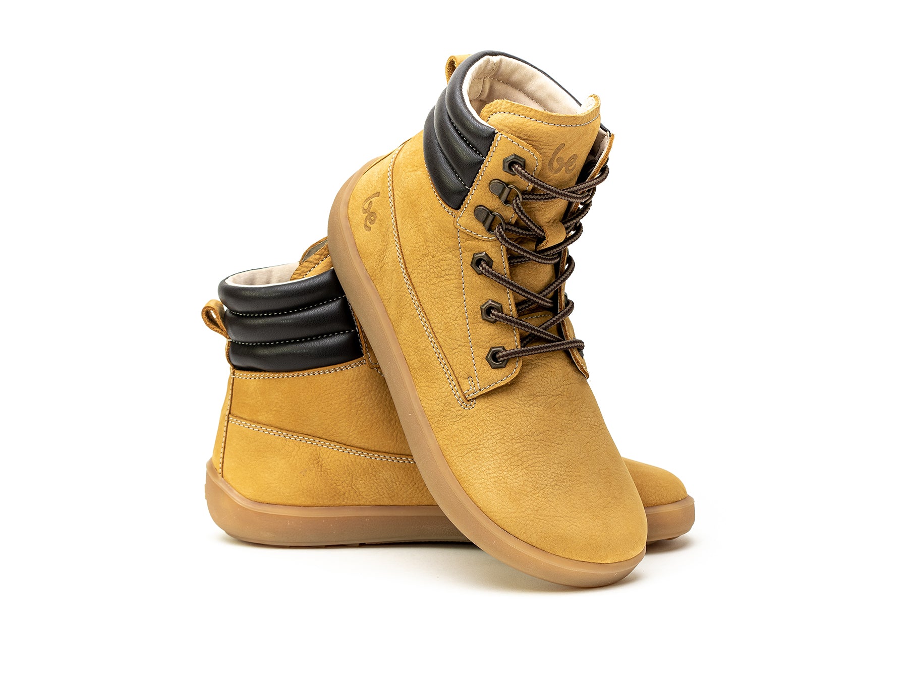 Barefoot Boots for Women - Be Lenka Nevada Neo Minimalist Shoes in Mustard | Comfortable & Lightweight for Hiking, Travel & Everyday Wear