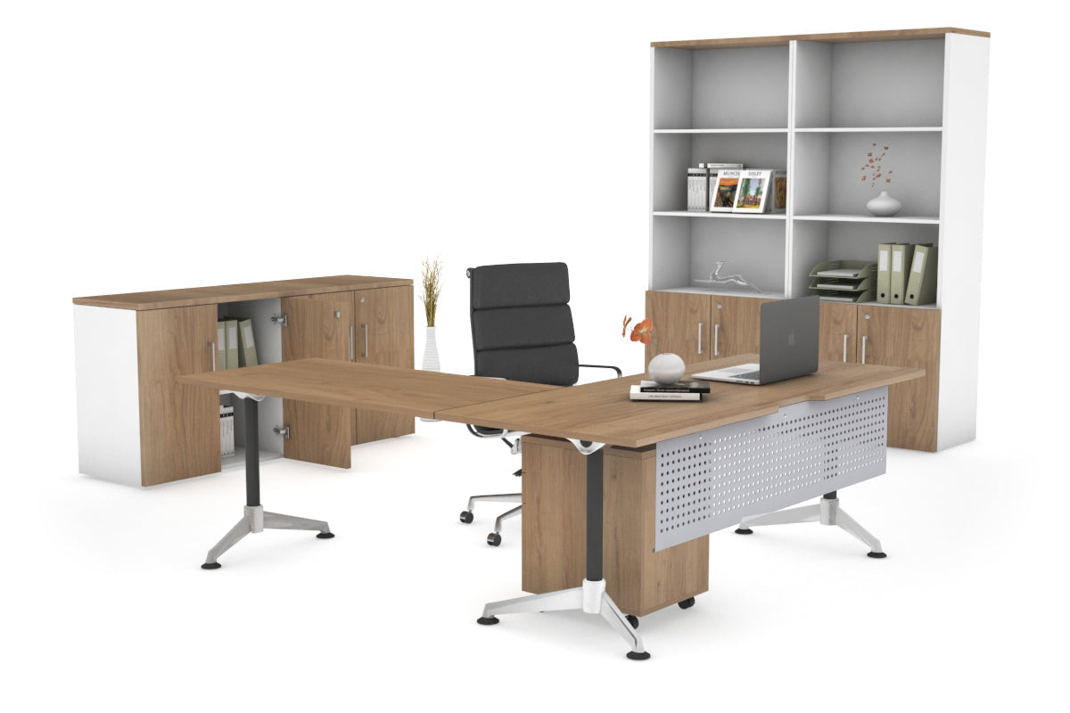 Premium L-Shaped Corner Executive Office Desk - Blackjack [1800L x 1800W with Cable Management] for Home Office & Workspace Setup
