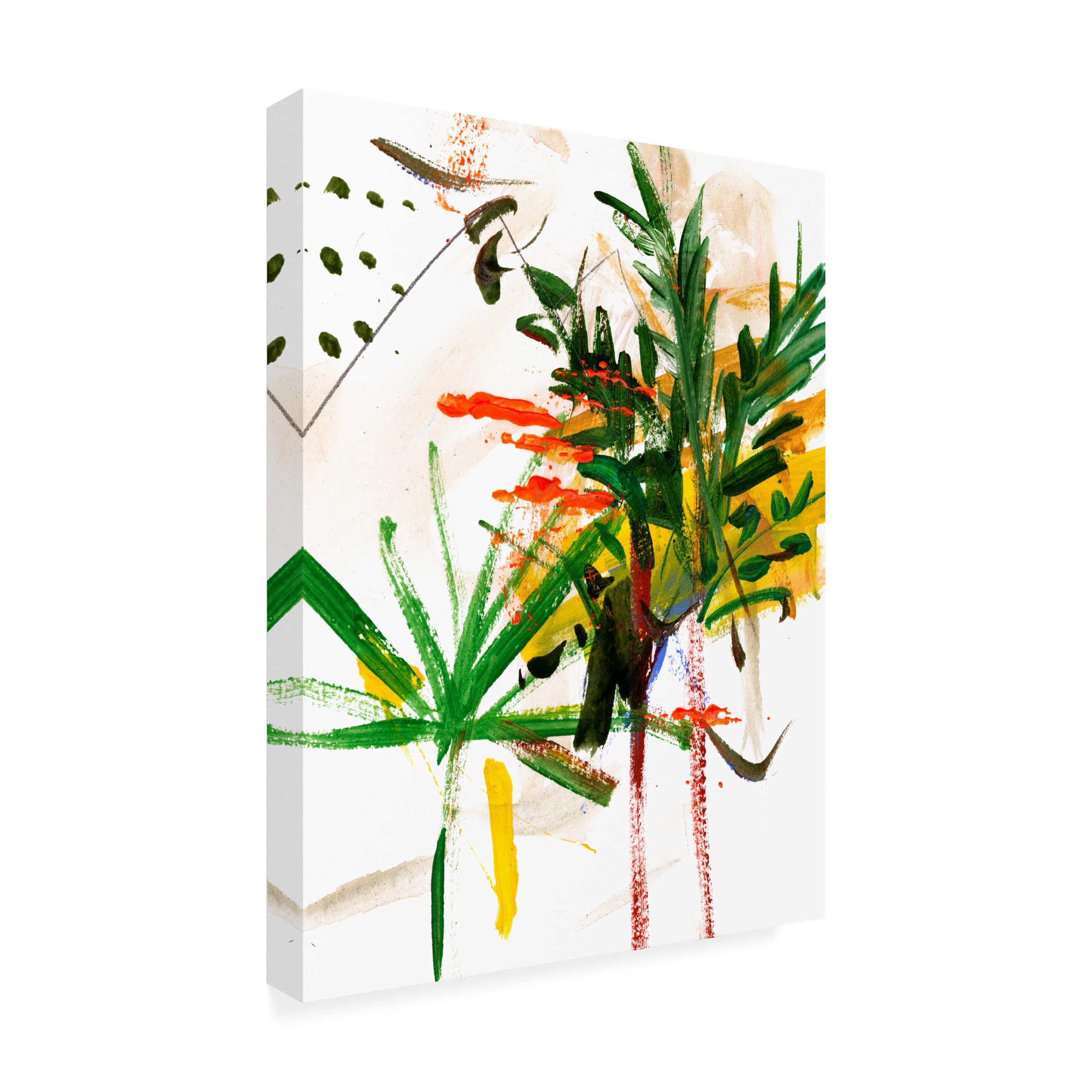 Melissa Wang 'Jungle in My Heart I' Canvas Wall Art - Modern Tropical Botanical Painting for Living Room, Bedroom & Office Decor