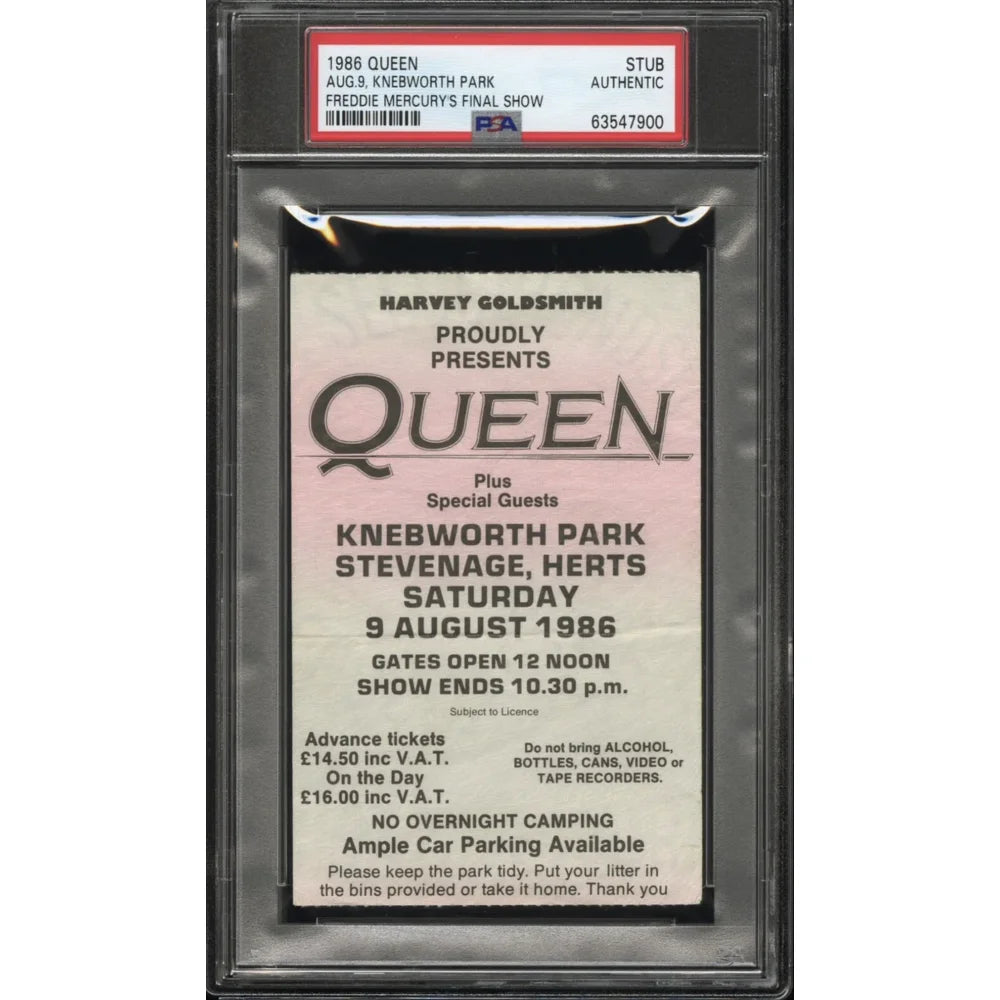 Freddie Mercury Queen Last Concert Authentic Ticket PSA COA Framed Memorabilia - Perfect for Music Fans & Rock Collectors
