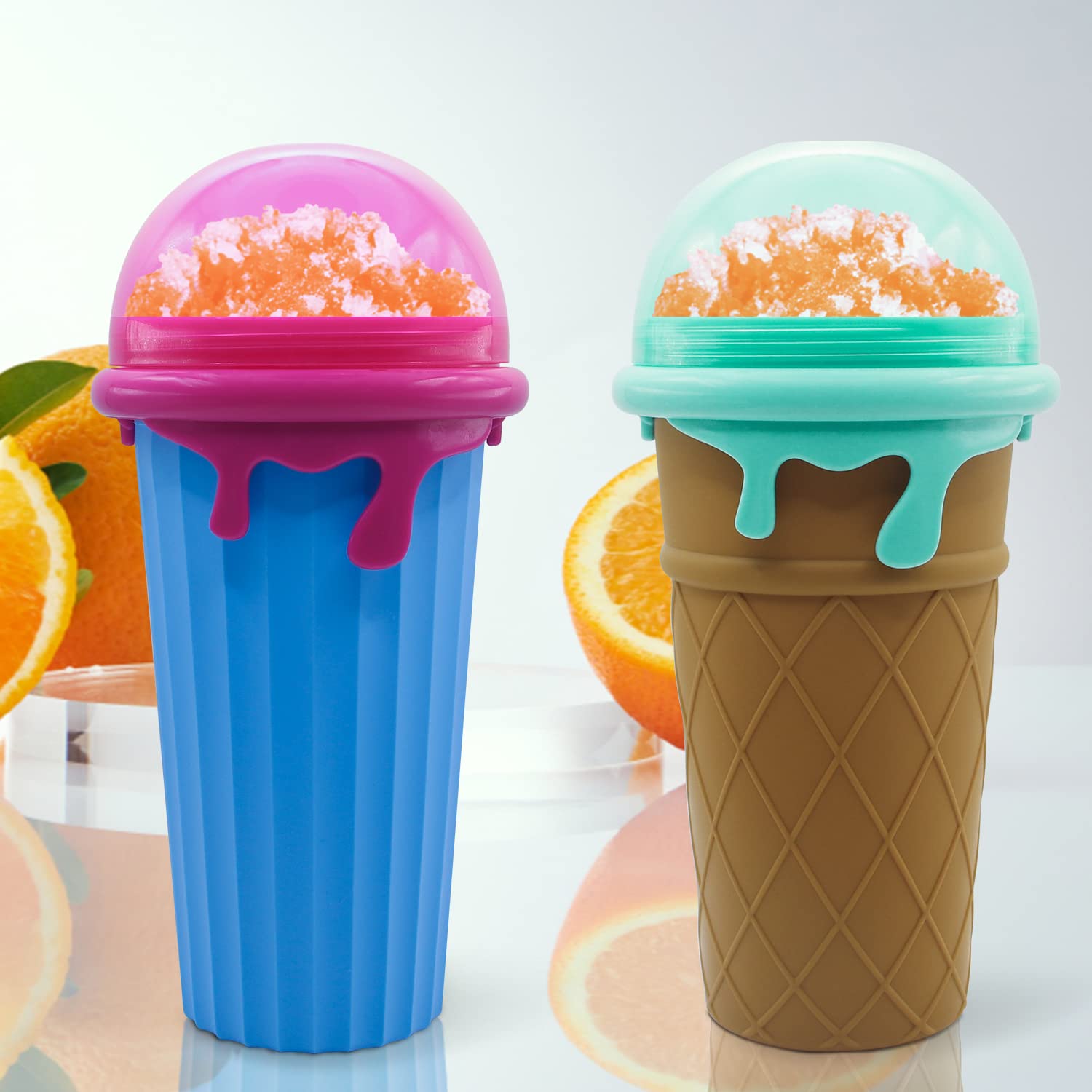 2 Pack Large 500ml Slushy Maker Cups - Magic Freeze Cooling Mug for Slushies, Milkshakes & Smoothies | Perfect for Summer Parties, BBQs, and Kids Treats