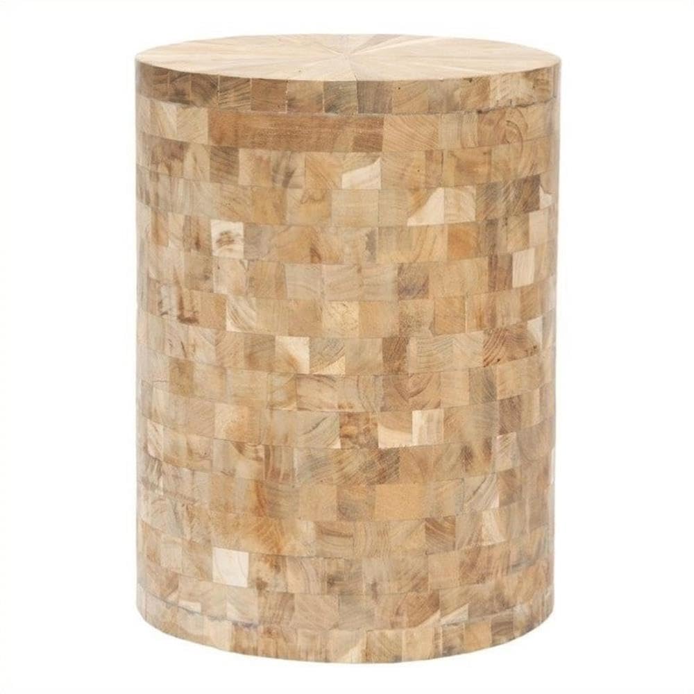 Safavieh Tioga Light Maple Wood Stool - Kitchen Island, Bar, or Entryway Seating - Modern Home Decor Stool for Living Room, Bedroom & Dining Area