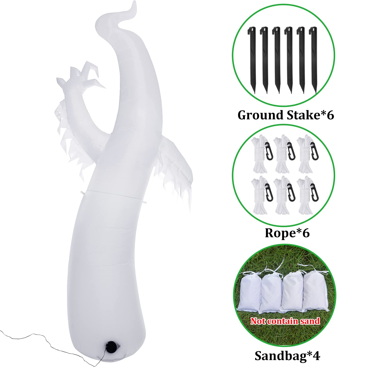 TOLOCO 12 FT Halloween Inflatable Outdoor Decoration with LED Lights - Spooky Yard Decor for Halloween Party, Haunted House, and Trick or Treating