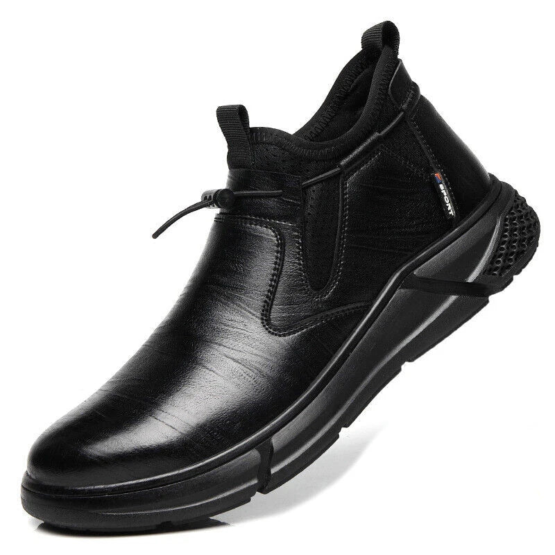 Men's Fashion Leather Safety Work Boots with Steel Toe Caps - Indestructible & Puncture Proof Protective Footwear for Construction, Warehouse & Industrial Work