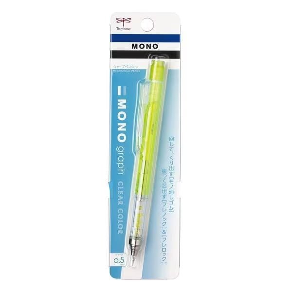 Tombow MONO Graph Mechanical Pencil - Clear Barrel, 0.5mm Lead, Eraser Refillable - Perfect for Writing, Sketching, and Technical Drawing