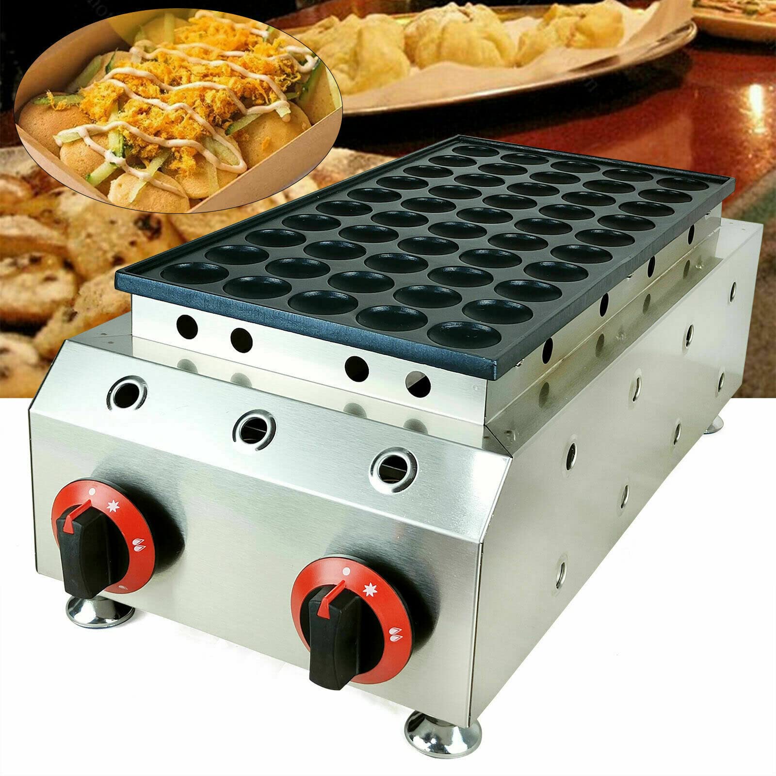 TFCFL 50PCS 4.3cm Mini Dutch Pancake Maker Baker Machine, Stainless Steel Waffle Maker for Home & Restaurant - Perfect for Breakfast, Brunch & Dessert Making