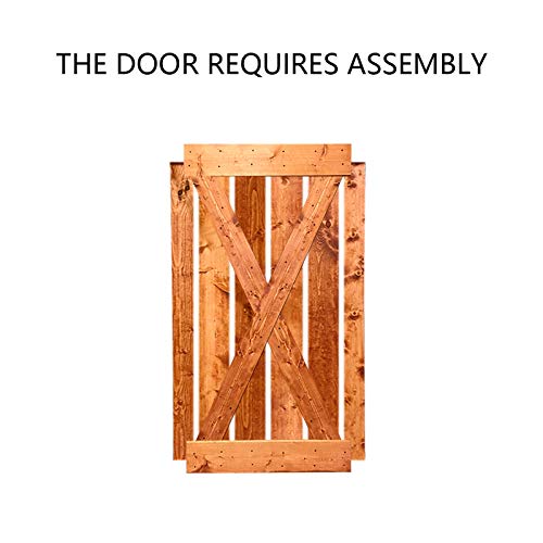 TMS X Series Stained Solid Knotty Pine Wood Interior Sliding Barn Door with Hardware Kit - Red Walnut Finish | Rustic Home Decor for Bedroom, Living Room & Farmhouse Style