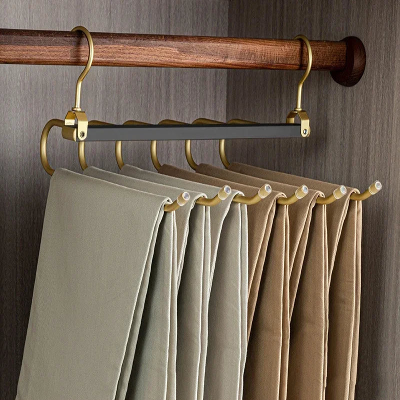 Multi-Functional Magic Pants Hanger - Space Saving Closet Organizer for Jeans, Trousers & Skirts | Perfect for Home, Office & Travel Storage