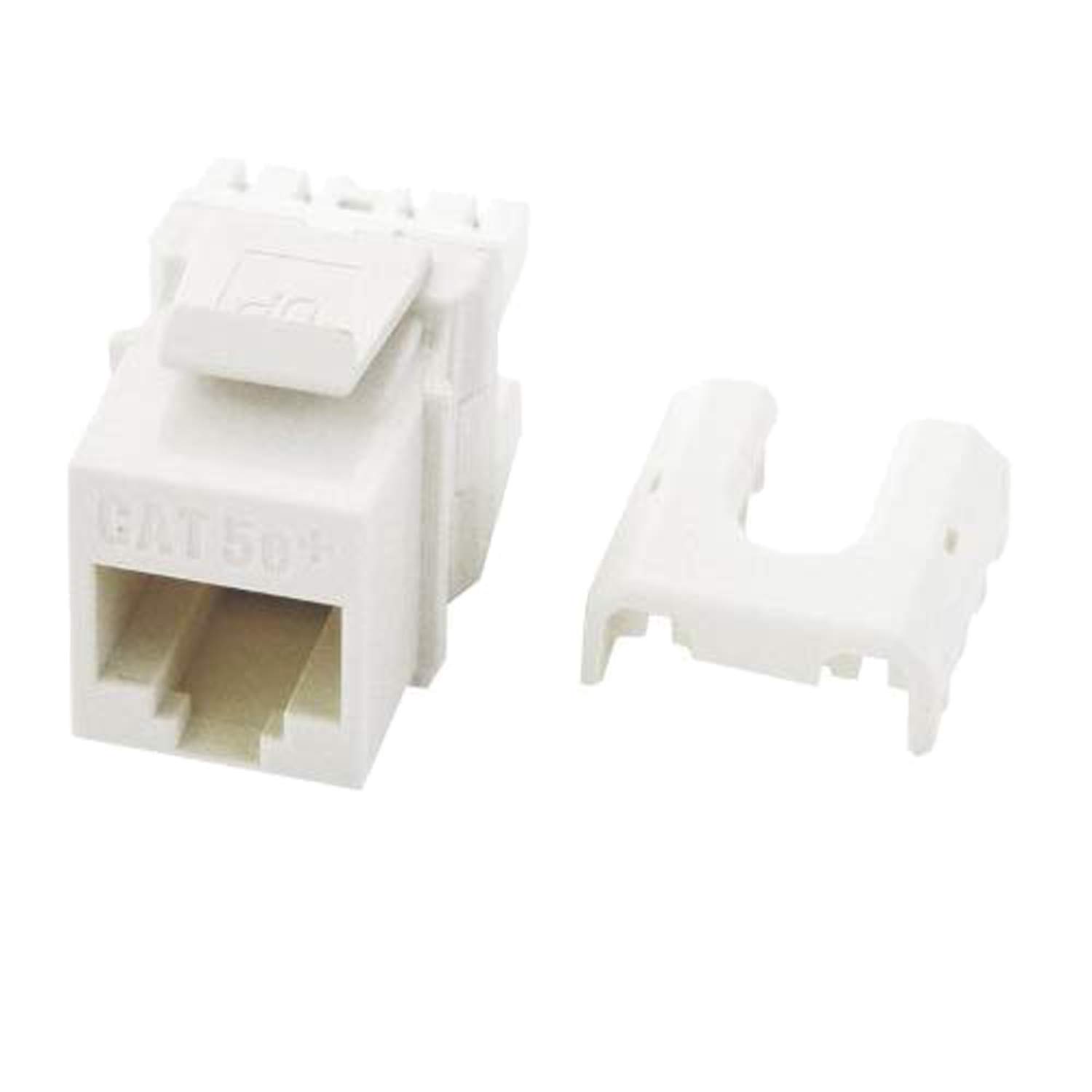 Legrand OnQ RJ45 Keystone Insert - Cat 5e Ethernet Jack for High-Speed Networking - Punch & Go Termination (White, 100 Pack) - Ideal for Home/Office Network Installations & Data Centers