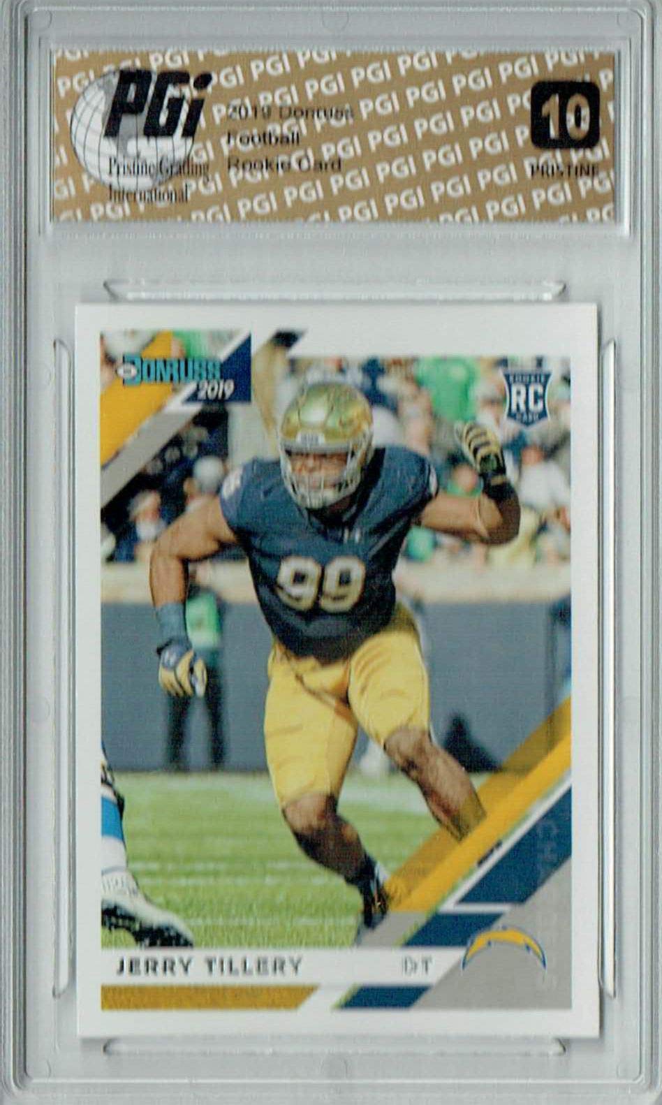 Jerry Tillery 2019 Donruss #262 PRISTINE Rookie Card PGI 10 - NFL Collectible for Fans & Investors - Perfect for Display, Trading, and Memorabilia Collections