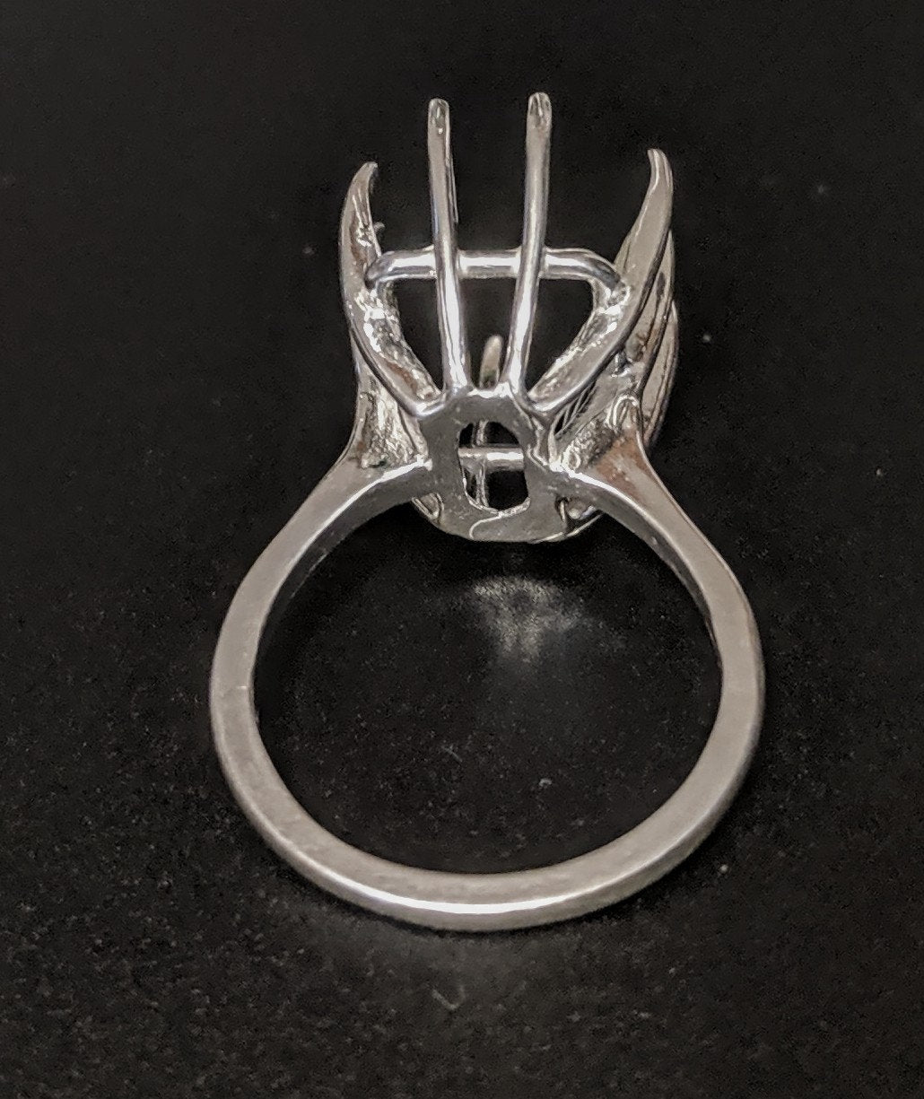 Solid Sterling Silver or 14kt Gold 16x12mm & 20x15mm Deep Emerald Cut Pre-Notched Blank Ring Size 8 Shank Setting (163860/143860) - Perfect for Engagement Rings, Wedding Bands & Jewelry Making
