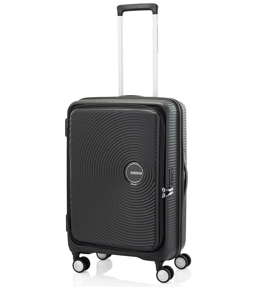 American Tourister 68cm Curio Book Opening Black Luggage - Perfect for Business Travel & Weekend Getaways
