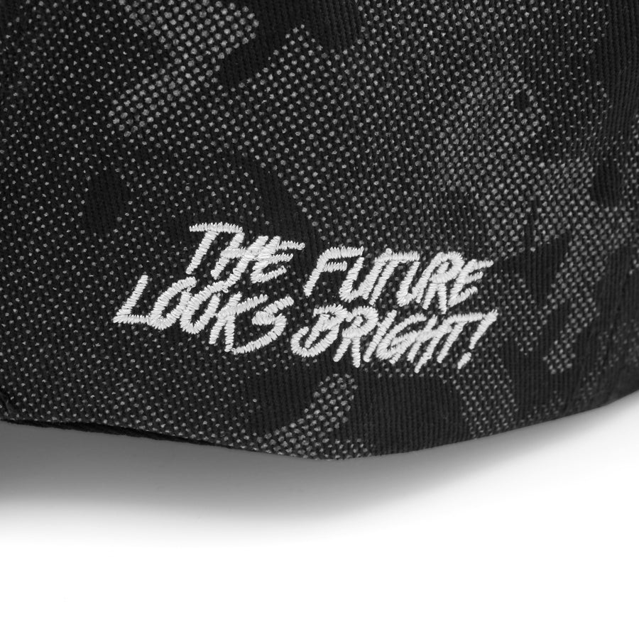 VT Shield Logo Future Looks Bright Black Camo Snapback Hat - Adjustable Baseball Cap for Men & Women - Perfect for Outdoor Sports, Casual Wear and Street Fashion