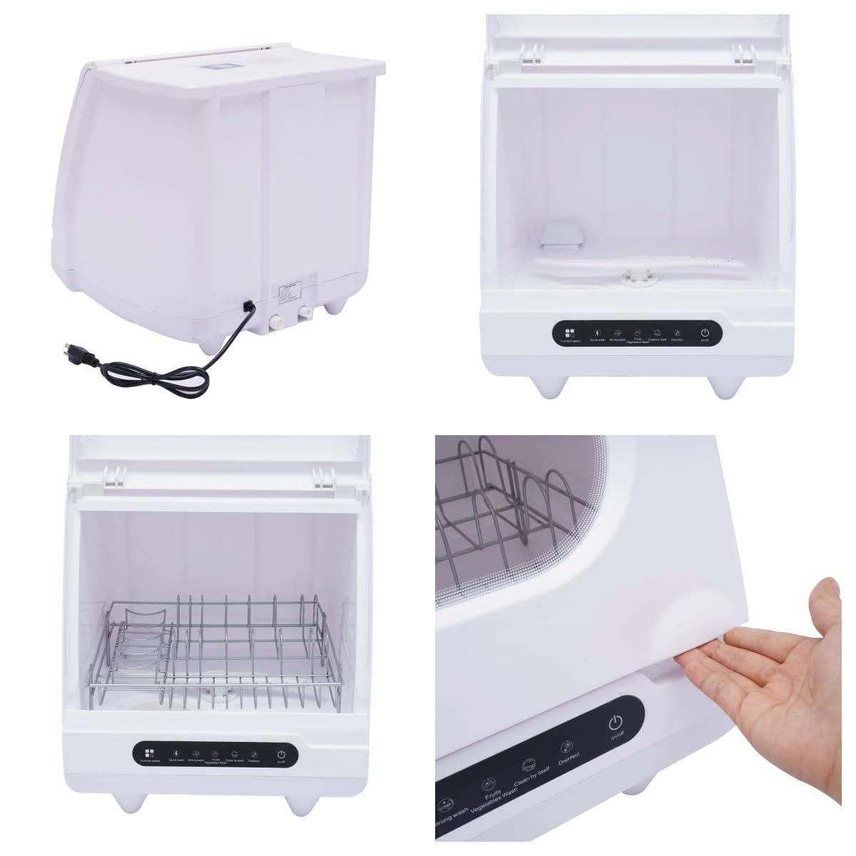 Portable Countertop Dishwasher with Built-in Water Tank - 1200W Compact Dishwasher with 5 Wash Programs & 360° Spray Arms for Deep Cleaning - Ideal for Small Apartments, Dorms, RVs, Boats & Camping - Perfect for Kitchenettes, Tiny Homes & Off-Grid Living