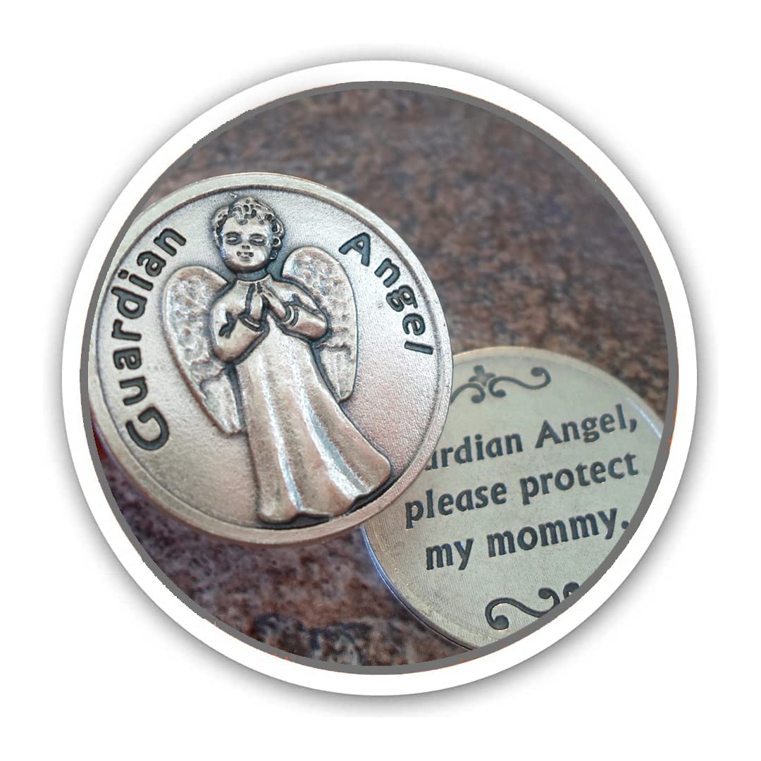 Pocket Prayer Coin - Guardian Angel Protection for Mom, Safe Travel & 24/7 Blessing | Keepsake Gift with Angel Card | Perfect for Purse, Wallet & Daily Carry (Ideal for Mother's Day, Birthdays & Spiritual Gifts)