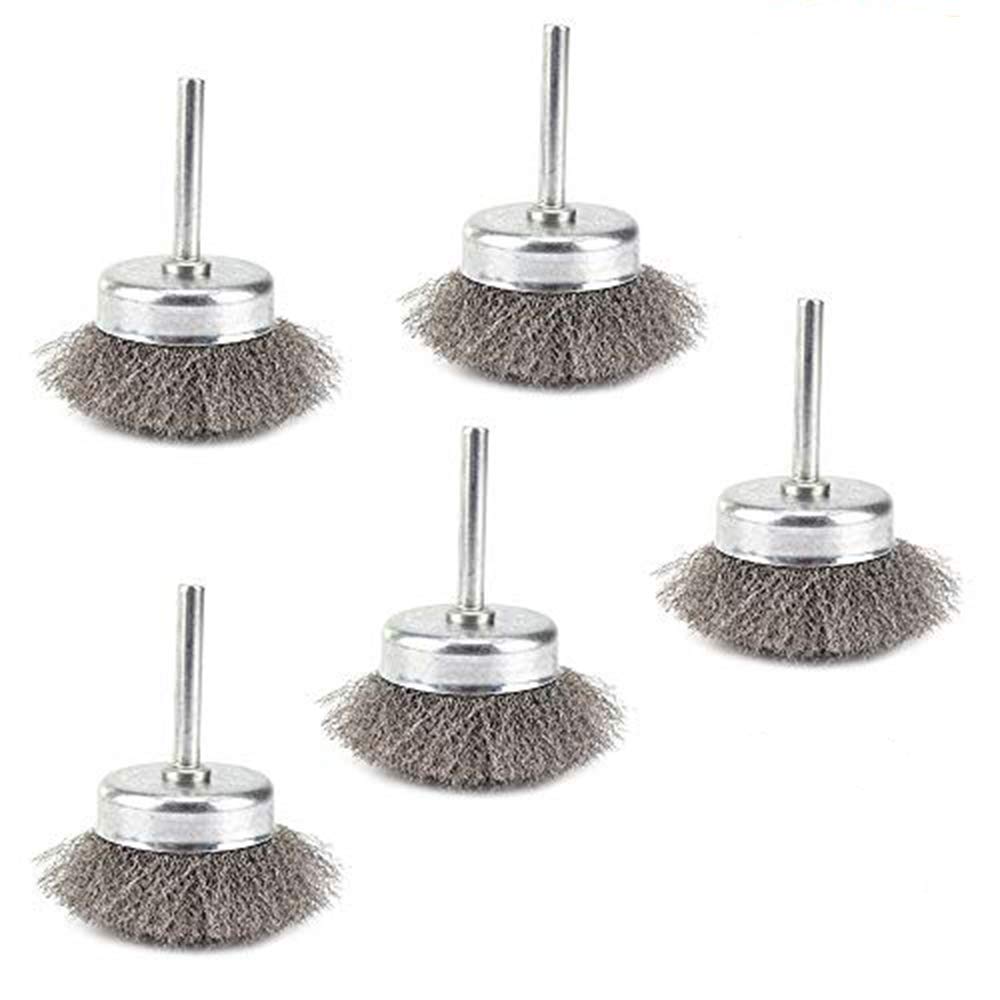 5-Pack 2-Inch Crimped Wire Cup Brush Set for Power Drill – 0.0059-Inch Wire (0.15mm) – Perfect for Metal Cleaning, Rust & Paint Removal – Ideal for Automotive, Welding & DIY Projects