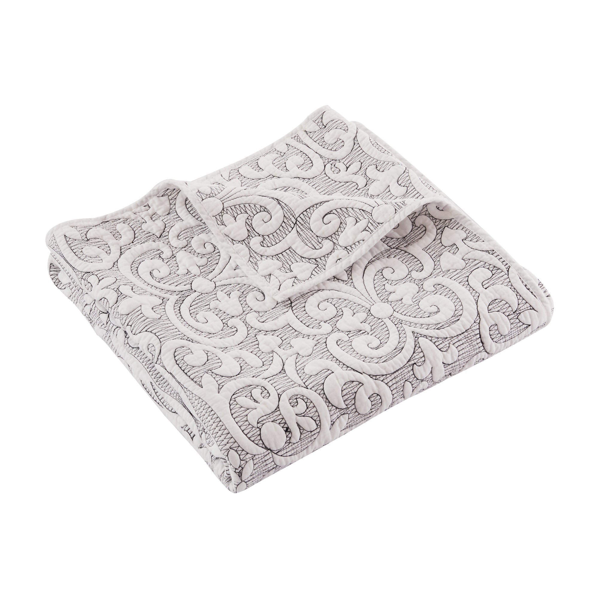 BH Sherbourne Stitch Quilted Throw Blanket - Soft Luxury Quilted Bedspread for Couch, Sofa & Bed - Cozy Home Decor for Living Room, Bedroom & Dorm