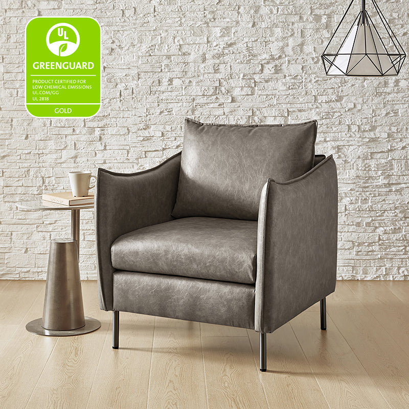 Felix Faux Leather Armchair - Modern PU Leather Accent Chair for Living Room, Office & Lounge - Comfortable Mid-Century Style Seating for Home Decor