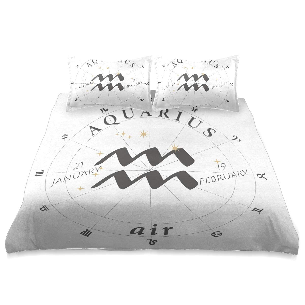 King Size Aquarius Constellation Comforter Set - 90x104 Inch All Season Soft & Comfortable Bedding - Perfect for Zodiac Lovers' Bedroom Decor & Cozy Sleep