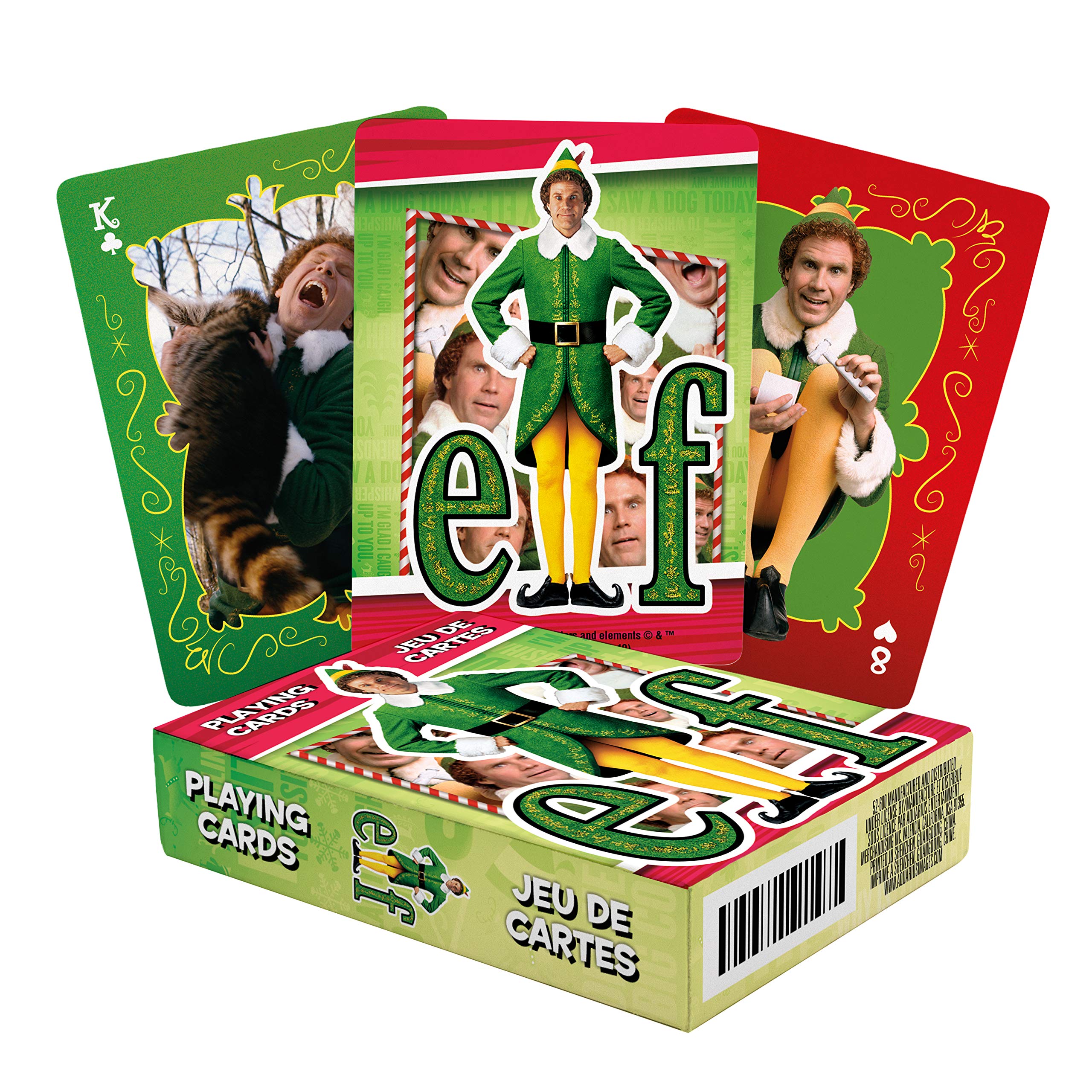 Elf The Movie Playing Cards Deck - Officially Licensed AQUARIUS ELF Collectible Card Game Set for Poker, Magic Tricks & Family Game Night - Perfect Christmas Gift & Holiday Party Entertainment