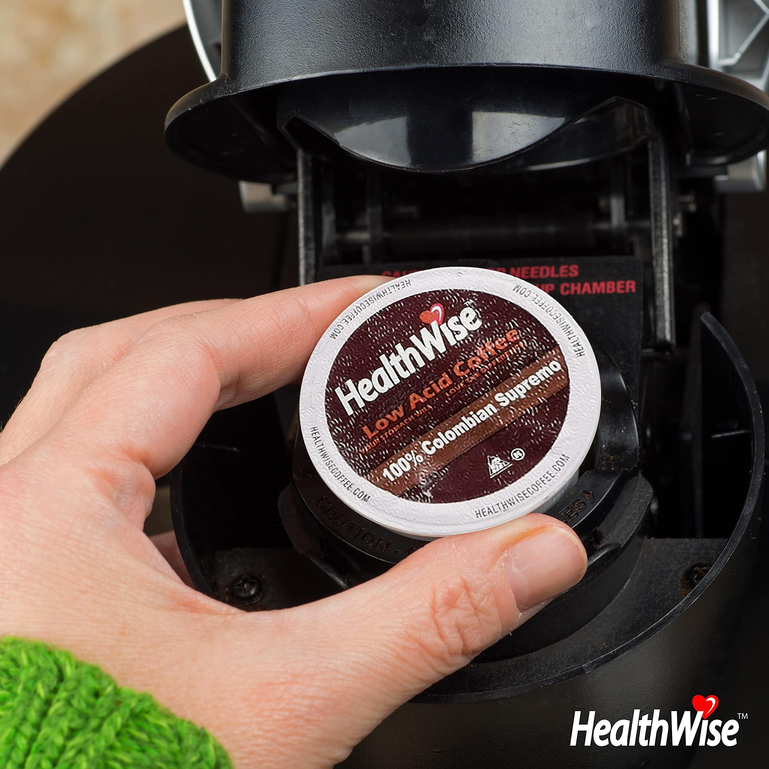 Healthwise Low Acid Coffee K-Cups - 100% Colombian Medium Roast French Vanilla Flavor | Gentle on Sensitive Stomachs | 144 Count (12 Packs) | Perfect for Home, Office & Morning Brews
