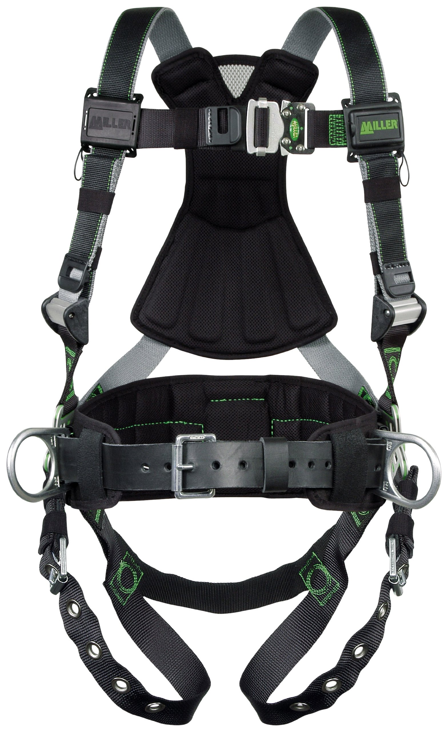 Honeywell Home Miller RDT-TB-BDP/UBK Revolution Harness with Removable Belt, Side D-Rings & Comfort Pad - Universal Fall Protection for Construction & Roofing (Black, Large/XL) - OSHA Compliant Safety Gear for Workers at Heights