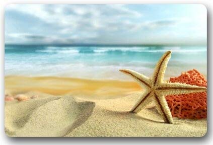 ZMvise Sea Beach Flannel Bathroom Indoor Doormat - Funny Non-Slip Carpet 15.7x23.6 Inch - Perfect for Bathroom, Bedroom, Entryway & Laundry Room Decor