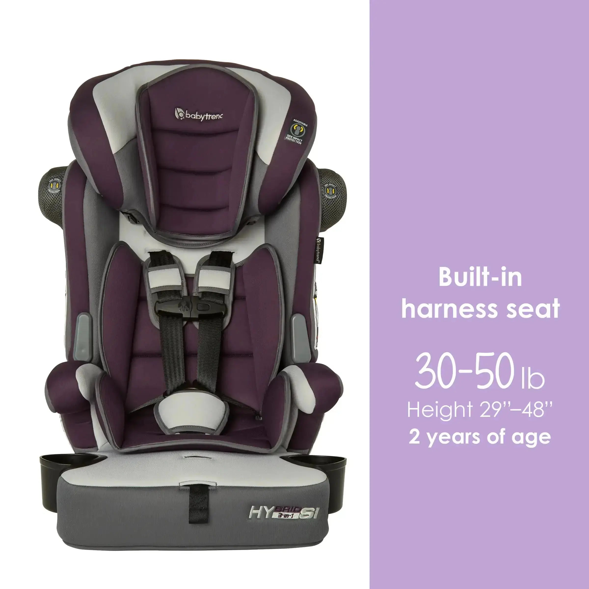 Hybrid™ SI 3-in-1 Convertible Booster Car Seat with Side Impact Protection - Safe for Infants, Toddlers & Big Kids | Perfect for Travel, School & Family Road Trips