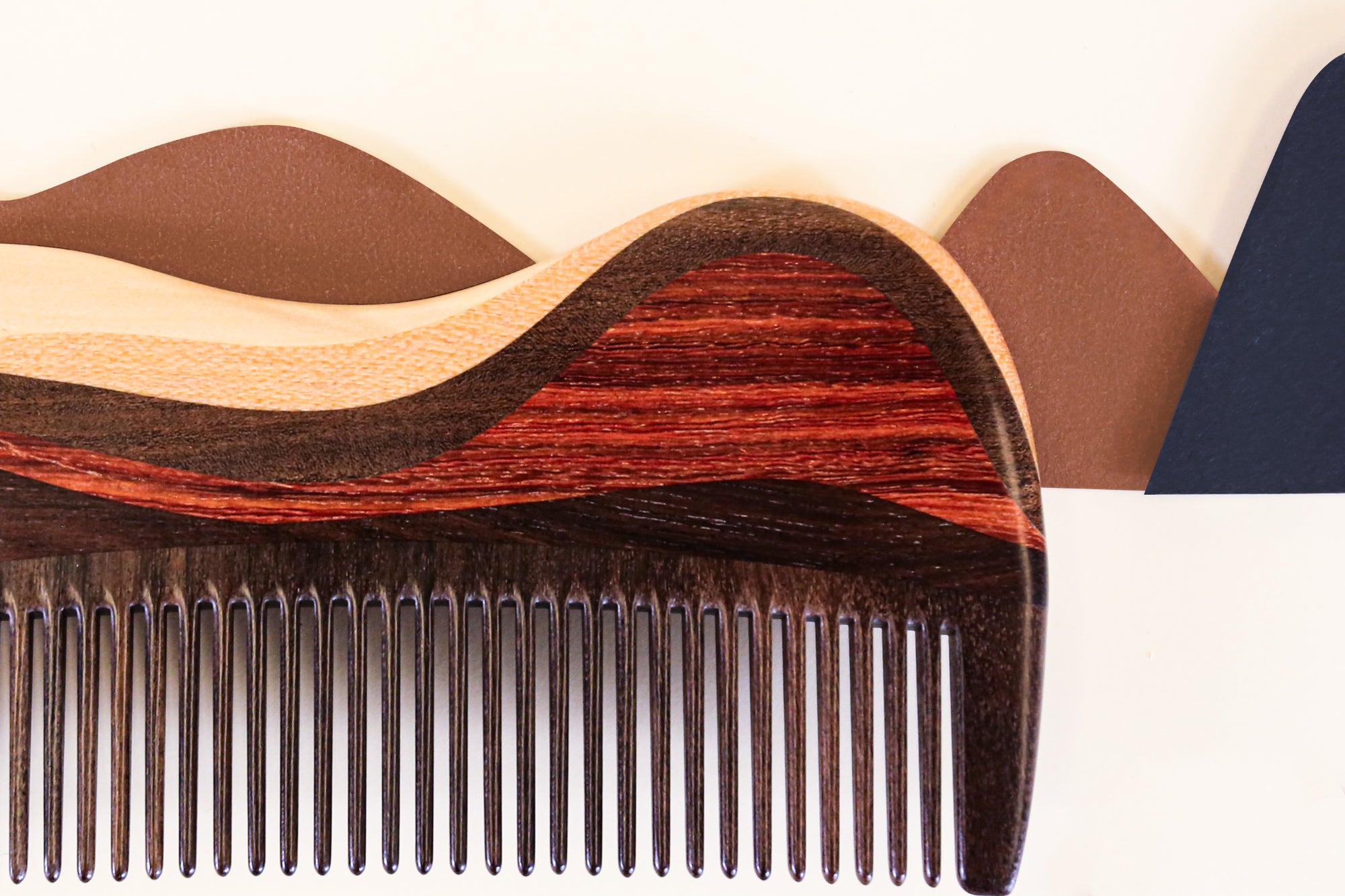Premium Wooden Hair Comb for Women & Men - Wide Tooth Detangling Comb for Thick, Curly & Wet Hair - Perfect for Travel, Home & Salon Use