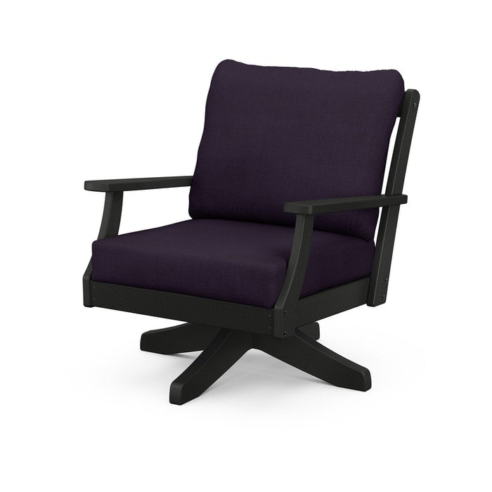 POLYWOOD Braxton Deep Seating Swivel Chair - All-Weather Outdoor Patio Furniture - Perfect for Poolside, Deck, Garden & Backyard Relaxation