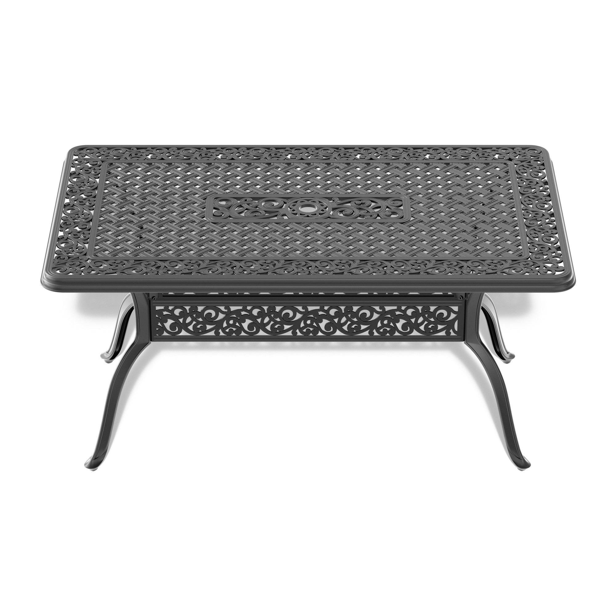 5-Piece Cast Aluminum Patio Furniture Set with Cushions (Random Colors) - Outdoor Dining & Lounge Set for Garden, Poolside, and Backyard Relaxation