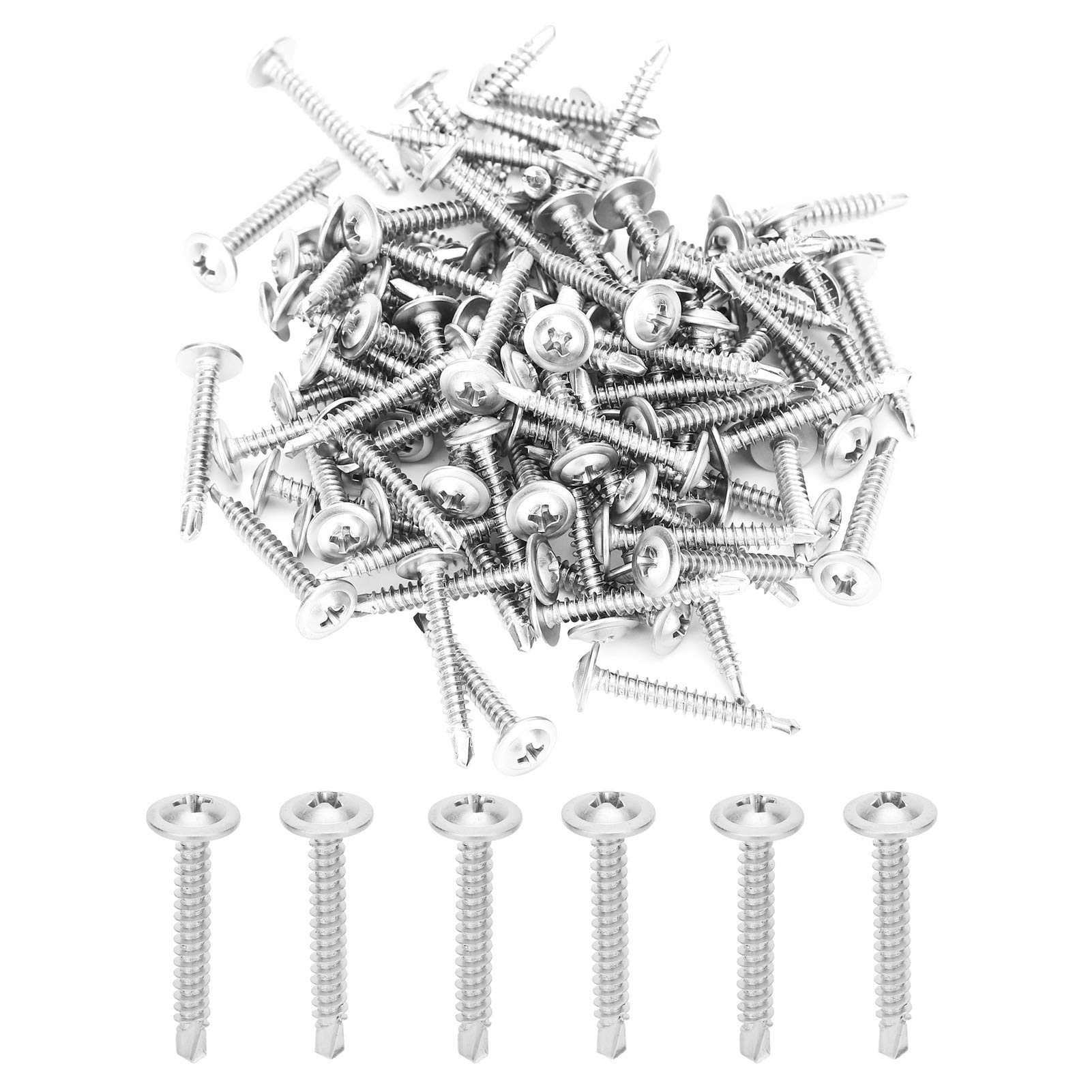 Premium Self-Drilling Tapping Screws Kit - Rust & Corrosion Resistant Metal Fasteners for Industrial Use | Perfect for HVAC, Metal Roofing & Automotive Repairs