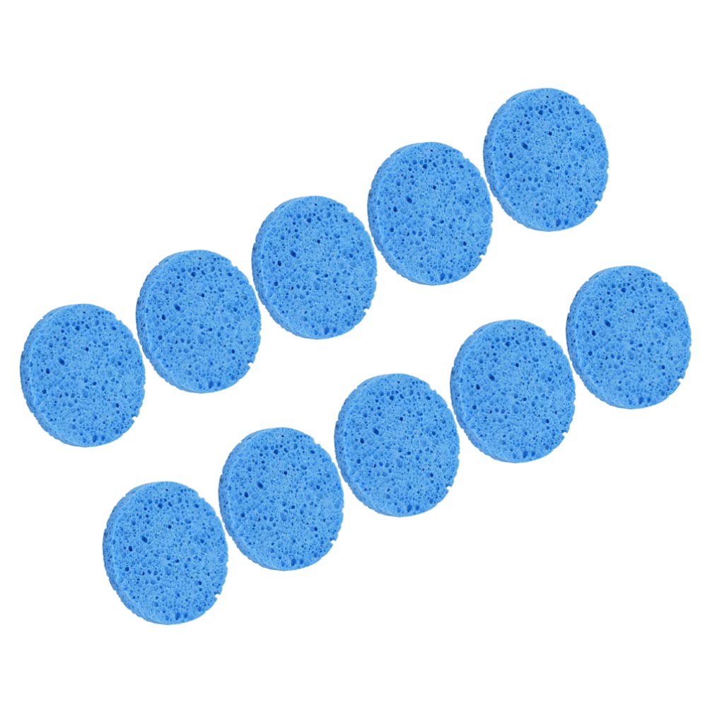 Epson Makeup Sponges 10-Pack - Compressed Natural Cellulose Facial Sponges for Makeup Removal & Quick Cleaning | Soft, Reusable Makeup Blending Sponge for Foundation, Concealer & Powder Application (Blue)