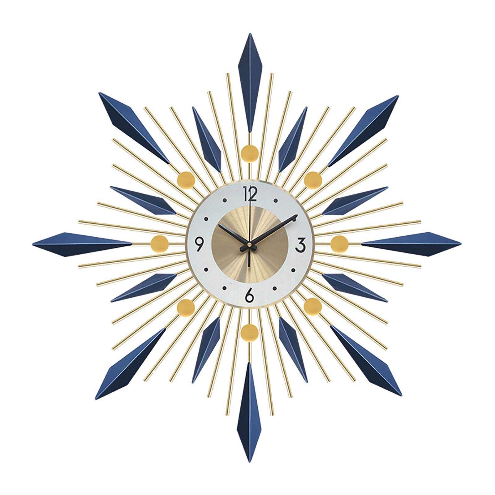 Modern Starburst Wall Clock - Large Metal Sunburst Design, Silent Battery-Operated Decorative Clock for Home, Kitchen, Living Room & Office | Perfect for Mid-Century Modern Decor & Wall Art Display