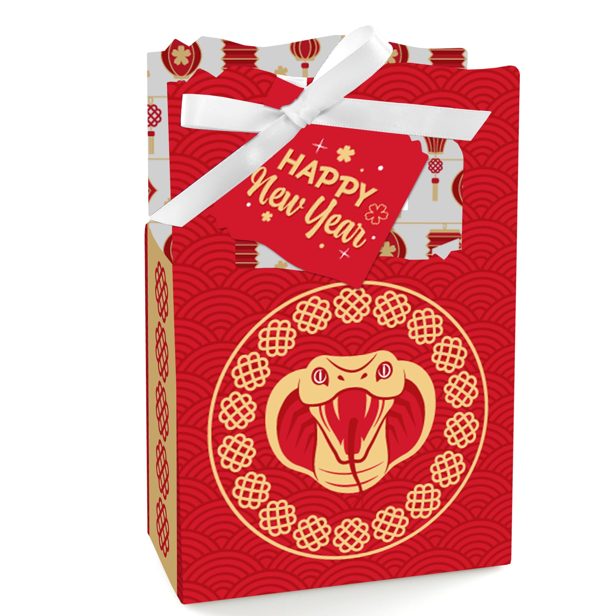 2025 Year of the Snake Chinese New Year Favor Boxes - Set of 12 Lunar New Year Party Supplies for Festive Celebrations, Home Decor & Gift Giving