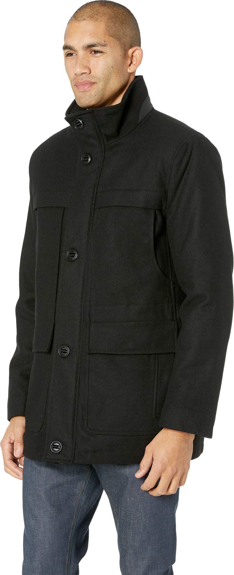 Andrew Marc Men's Brantley Wool Melton Stand Collar Jacket - Winter Warm Coat for Business & Casual Wear | Perfect for Office, Travel & Outdoor Activities
