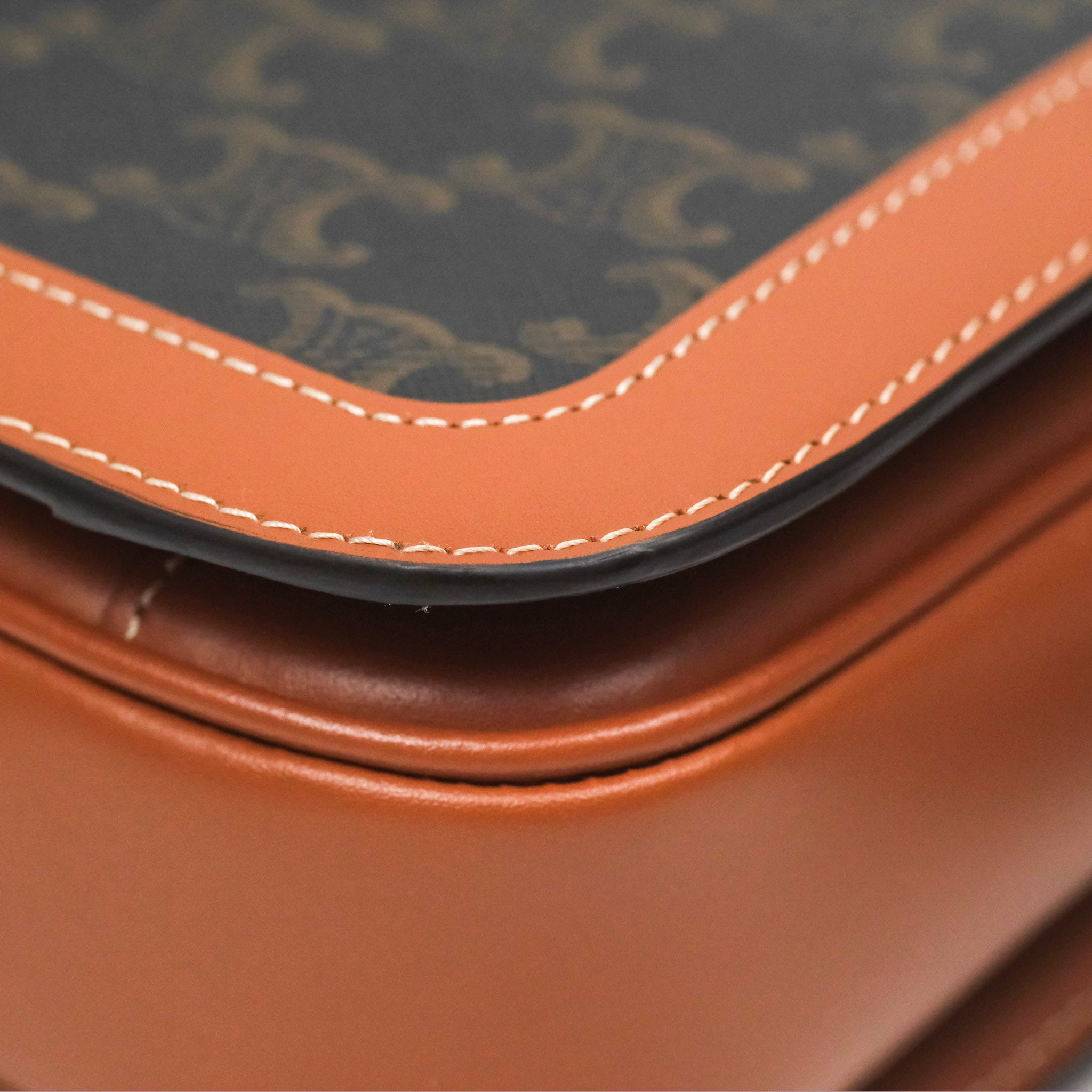 Celine Medium Triomphe Bag in Triomphe Canvas & Tan Calfskin Leather - Luxury Crossbody Handbag for Women, Perfect for Work, Travel & Everyday Use