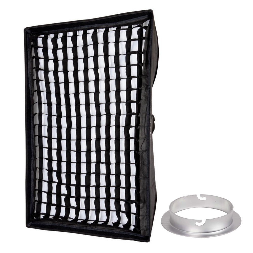 80x120cm (31.4x47.2 Inch) Professional Photography Softbox with 5cm Honeycomb Grid - Portable Rectangular Light Diffuser for Studio, Portrait, and Product Photography