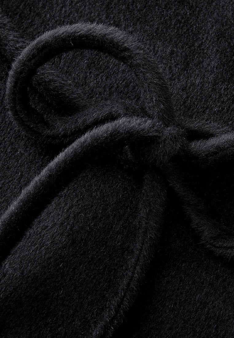 Elegant Shawl Lapel Toggle Detail Tie Belt Coat for Women - Perfect for Office, Date Night & Winter Fashion