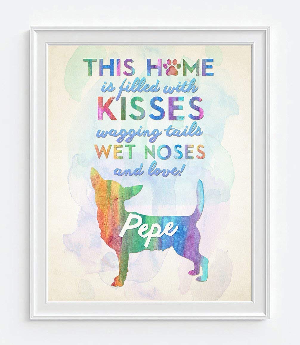 Custom Chihuahua Dog Silhouette Art Print - Personalized Pet Decor for Home